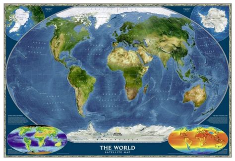 Foto: Mapa do Mundo Fsico Satlite - National Geographic