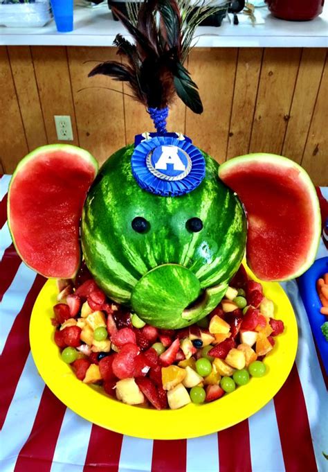 Weddings by Susan: Circus Elephant Watermelon Carving and Clown Face ...