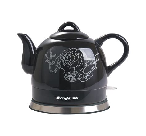 Teapot Ceramic Electric Kettle Black Peony Electric Ceramic Teapot Kettle Gift | eBay