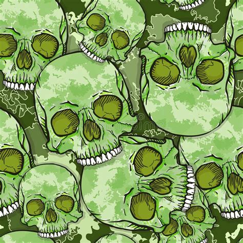 Camouflage Skull Pattern. Camouflage Skull Background. Vector Seamless ...