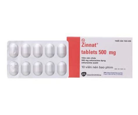 Thuốc kháng sinh Zinnat Tablets 500mg (10 viên/hộp)