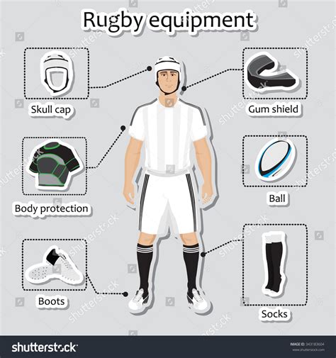 Rugby Player Uniform Other Sport Equipment Stock Vector (Royalty Free) 343183604 | Shutterstock