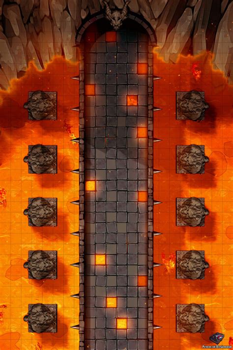 Lava Bridge - D&D Map for Roll20 And Tabletop - Dice Grimorium