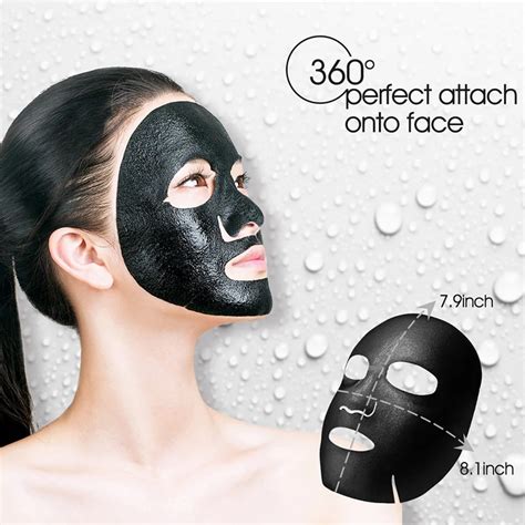 30pcs Compressed Charcoal Facial Black Mask Facial Natural Bamboo Charcoal Black Mask Paper ...