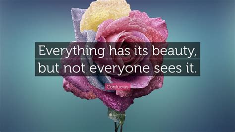 Confucius Quote: “Everything has its beauty, but not everyone sees it.”