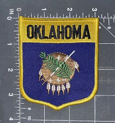 Oklahoma OK State Flag Patch Shield Crest Ensign City Osage Nation Choctaw Sky | eBay