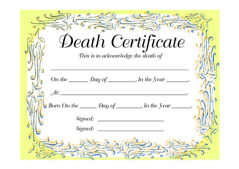 Baby Death Certificate Template - Sarseh.com