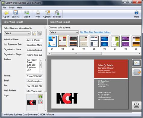 CardWorks Business Card Software Screenshots