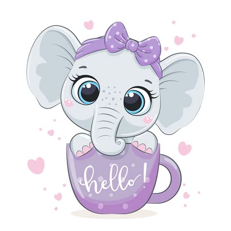 Cute Baby Elephant Drawing