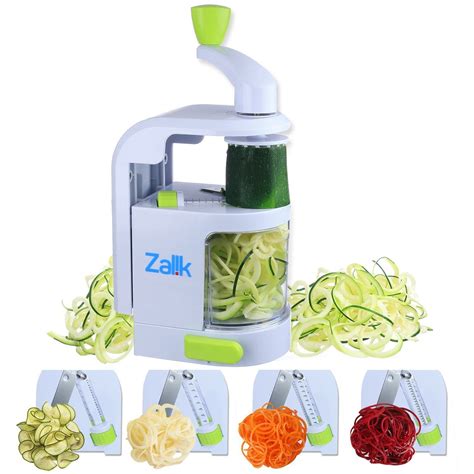 Spiralizer Vegetable Slicer - 4 IN 1 Blade Dial Veggie Spiralizer ...