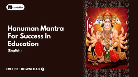 Hanuman Mantra For Success In Education | English | Free Pdf Download ...