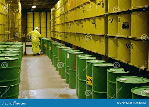 Nuclear Waste Storage Facility, with Bins of Highly Radioactive Materials Visible Stock ...