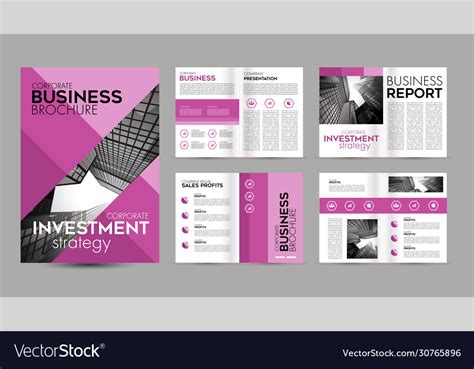 Pink brochure template design layout page Vector Image