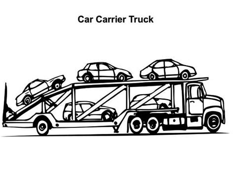 car carrier semi truck coloring page here home semi truck car carrier ...