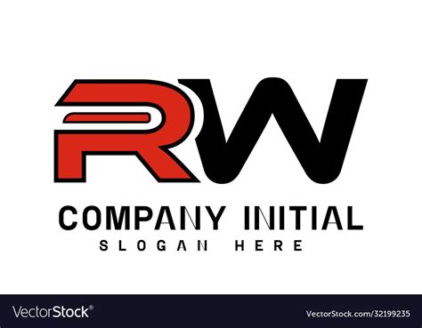 Rw logo Royalty Free Vector Image - VectorStock