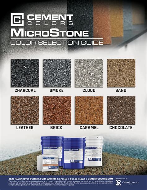 Color Charts for Integral and Standard Cement Colors | Cement Colors