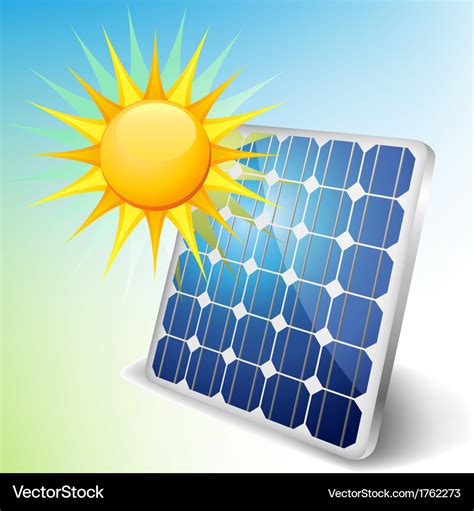 Solar panel with sun Royalty Free Vector Image