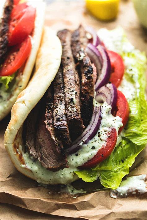 Steak Gyros with Tzatziki Cucumber Sauce | Creme De La Crumb