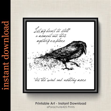 The Raven Quote Printable Edgar Allan Poe Quote Wall Art for | Etsy