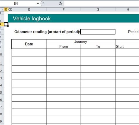 Vehicle Log Book Format Excel Spreadsheet - | Excel spreadsheets, Book format, Book template