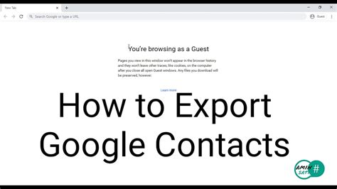 How to Export Google Contacts in a Minute from PC Hindi - YouTube