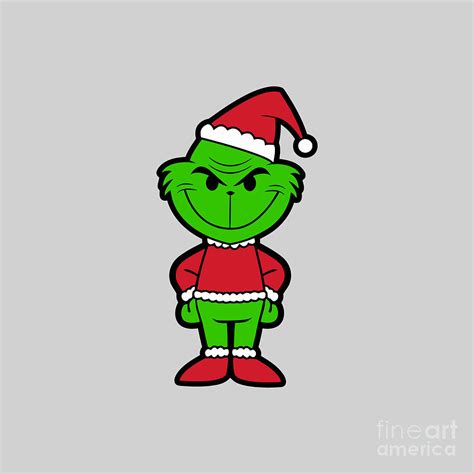 the Grinch Chibi Drawing by Elizabeth J Campbell - Fine Art America