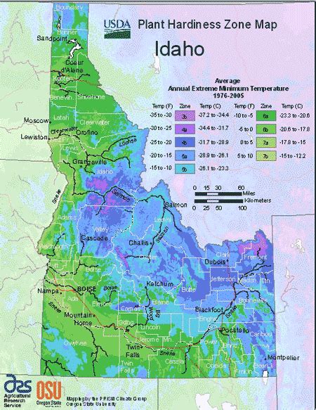 USDA Map Of Idaho Hardiness Planting Zones