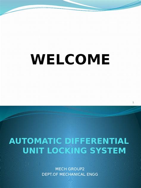 Automatic Differential Unit Locking System | PDF | Transmission ...