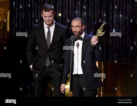 "Letterkenny" writers Jared Keeso, left, and Jacob Tierney accept their ...