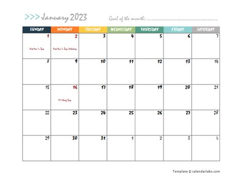 2023 Monthly Word Calendar In Colorful Design - Free Printable Templates