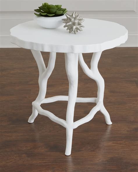 White Round Side Table | Neiman Marcus