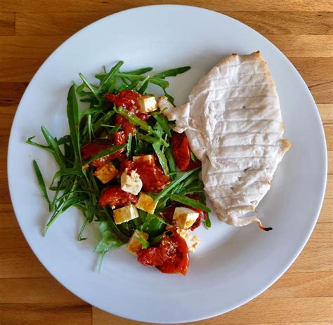 Lancashire Food: Rocket, roasted tomato, basil and feta salad