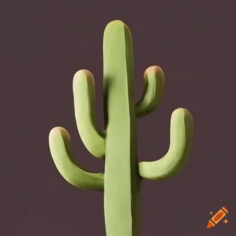Mid century modern art of a cactus