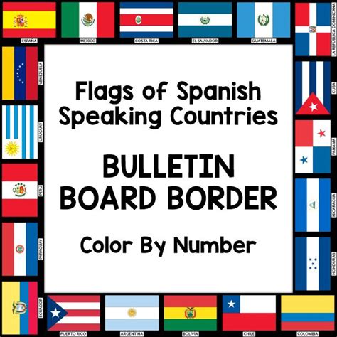 Flags of Spanish-Speaking Countries Bulletin Board Border | How to speak spanish, Spanish ...