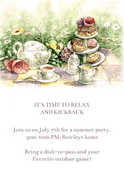 Tea Party - Party Invitation Template (Free) | Greetings Island