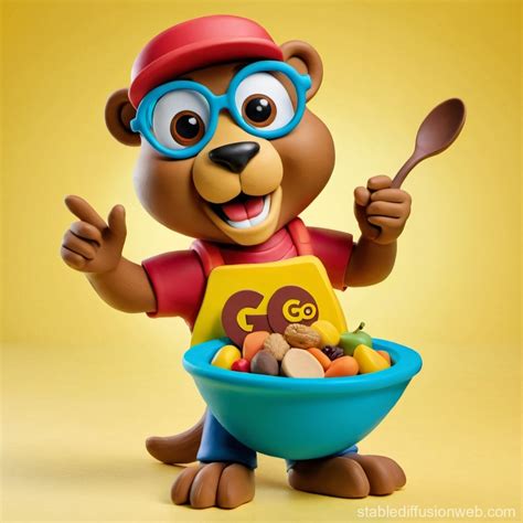 Go Gopher Mascot Logo and Dish Dash Recipes | Stable Diffusion Online