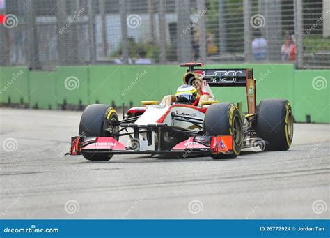 Pedro De La Rosa Racing in F1 Singapore Grand Prix Editorial Stock Image - Image of marina ...