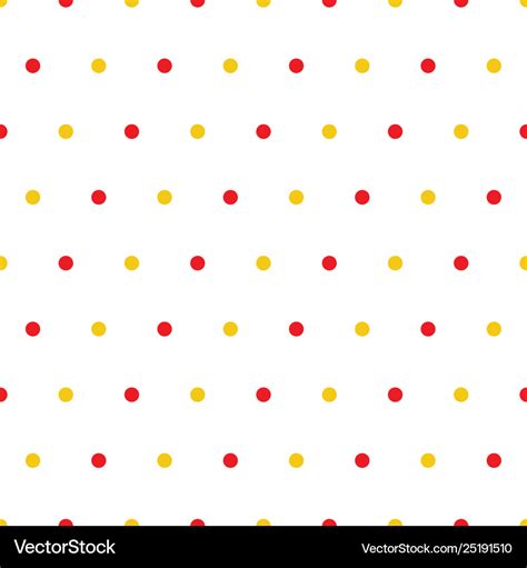 Red yellow polka dots on white background Vector Image