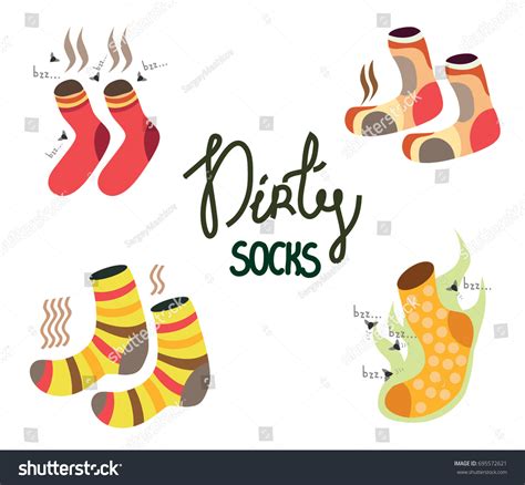 Stinky Smelly Socks Set Bright Dirty Stock Vector (Royalty Free) 695572621 | Shutterstock