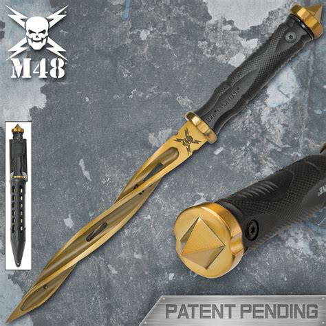 M48 Cyclone Gold Fixed Blade Knife with Custom Vortec Sheath