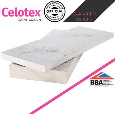 50mm Celotex Cavity Wall Insulation Board CW4050 1200mm x 450mm - 5.94m2 Pack