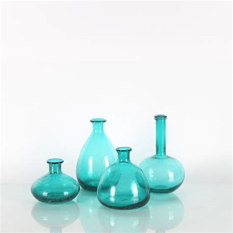 Teal Glass Vases Thin Neck Floor Vases For Living Room – ZhaohaiChina