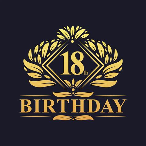 Logotipo de cumpleaños de 18 años, celebración de cumpleaños número 18 ...