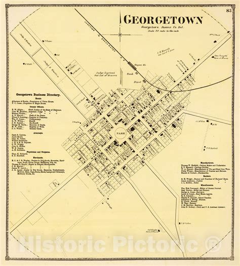 Historic Wall Map : 1868 Georgetown. - Vintage Wall Art - 40in x 44in ...