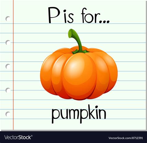 Flashcard letter p is for pumpkin Royalty Free Vector Image