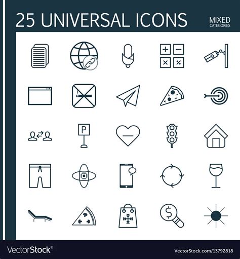 Set of 25 universal editable icons can be used Vector Image