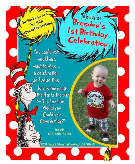 Dr Seuss Birthday Invitations Wording | FREE Invitation Templates - Drevio