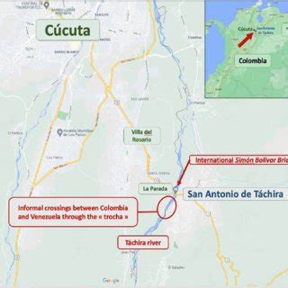 Fieldwork locations in the border area between Colombia (Cúcuta) and ...