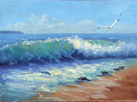 Oil painting sea wave, seascape, order a painting on canvas в интернет-магазине на Ярмарке ...