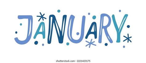 January Hand Drawn Lettering Word January Stock Vector (Royalty Free ...